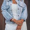 Distressed Drop Shoulder Denim Jacket - Light