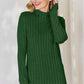 Ribbed Mock Neck Long Sleeve T-Shirt