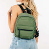 Fame Adjustable Strap Nylon Backpack Bag - Olive