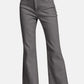 Trendy Zenana acid washed frayed hem bootcut jeans in gray, perfect for a stylish and casual look.