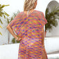 BELLA ROAD Openwork Contrast Short Sleeve Cover-Up at Bella Road