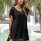 BELLA ROAD Slit Openwork V-Neck Cover-Up at Bella Road