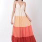 VERY J Color Block Tiered Maxi Cami Dress at Bella Road