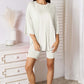 BASIC BAE Full Size Soft Rayon Three-Quarter Sleeve Top and Shorts Set at Bella Road