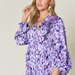 DOUBLE TAKE Full Size Printed Ruffle Trim Balloon Sleeve Shirt at Bella Road