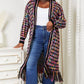 DOUBLE TAKE Full Size Multicolored Open Front Fringe Hem Cardigan at Bella Road