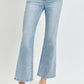 RISEN Full Size High Rise Ankle Flare Jeans with vintage retro flared hem and cropped length for a modern, flattering silhouette