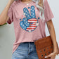 US Flag Peace Sign Hand Graphic Tee