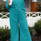 DOUBLE TAKE Full Size Textured Long Sleeve Top and Drawstring Pants Set at Bella Road