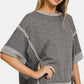 ZENANA Contrast Trim Drop Shoulder T-Shirt at Bella Road