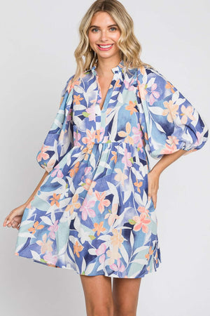 GEEGEE Floral Print Mini Dress at Bella Road