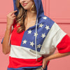 American Flag Theme Hoodie - Navy/Red