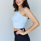 Everyday Staple Soft Modal Short Strap Ribbed Tank Top in Blue