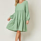 DOUBLE TAKE Full Size V-Neck Balloon Sleeve Tiered Dress at Bella Road