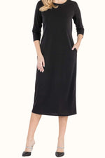 CELESTE Full Size Round Neck Midi Dress at Bella Road