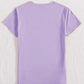 Lavender graphic round neck short sleeve t-shirt, basic style, slightly stretchy, 100% polyester, machine washable, back view