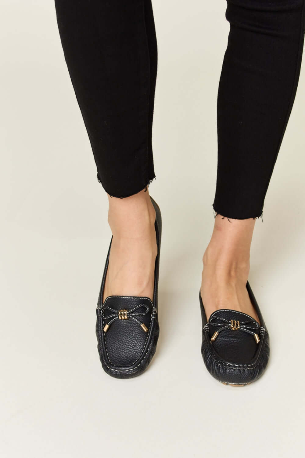 FOREVER LINK Slip On Bow Flats Loafers at Bella Road