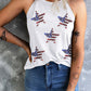 Sequin US Flag Star Grecian Neck Tank