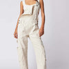 Bella Road Pocketed Wide Strap Denim Overalls - Ivory