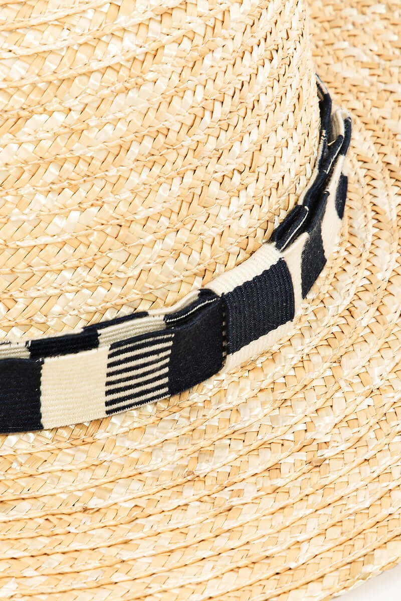 FAME Strap Wide Brim Straw Hat at Bella Road