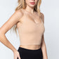 ACTIVE BASIC Round Neck Crop Rib Seamless Cami at Bella Road