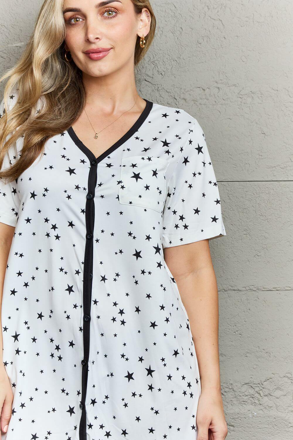 MOON NITE Quilted Quivers Button Down Sleepwear Dress at Bella Road