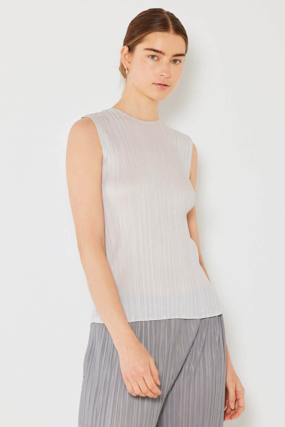 MARINA WEST SWIM Pleated Sleeveless Crewneck Tank at Bella Road