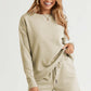 DOUBLE TAKE Full Size Texture Long Sleeve Top and Drawstring Shorts Set at Bella Road