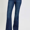 RISEN Full Size High Rise Flare Jeans with Pockets - Dark