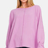 Zenana High-Low Side Slit Round Neck T-Shirt - Mauve