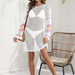 BELLA ROAD Openwork Contrast Long Sleeve Cover-Up at Bella Road