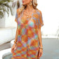 BELLA ROAD Openwork Contrast Short Sleeve Cover-Up at Bella Road