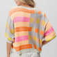 Multi Color Striped Round Neck Knit Top