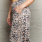 NINEXIS Leopard High Waist Flowy Wide Leg Pants with Pockets at Bella Road