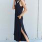 NINEXIS Good Energy Full Size Cami Side Slit Maxi Dress in Black at Bella Road