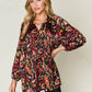 DOUBLE TAKE Full Size Printed Button Up Long Sleeve Shirt at Bella Road