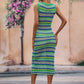 BELLA ROAD Striped Round Neck Sleeveless Midi Cover Up Dress at Bella Road