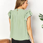 DOUBLE TAKE Pleated Detail Flutter Sleeve Blouse at Bella Road