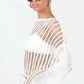 BELLA ROAD Openwork Boat Neck Long Sleeve Cover Up at Bella Road