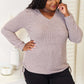 Drawstring Ribbed Long Sleeve T-Shirt