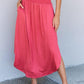 DOUBLJU Comfort Princess Full Size High Waist Scoop Hem Maxi Skirt in Hot Pink at Bella Road