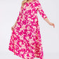 CELESTE Full Size Floral Round Neck Ruffle Hem Dress at Bella Road