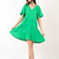 VERY J Texture V-Neck Ruffled Tiered Dress at Bella Road