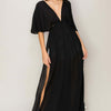 Tie Back Maxi Split Cover Up Dress - Black