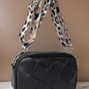 Zenana Cassette Woven Crossbody Bag - Black