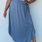 DOUBLJU Comfort Princess Full Size High Waist Scoop Hem Maxi Skirt in Dusty Blue at Bella Road