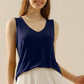 NINEXIS Full Size V-Neck Curved Hem Tank at Bella Road