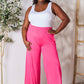 DOUBLE TAKE Full Size Smocked Wide Waistband Wide Leg Pants at Bella Road