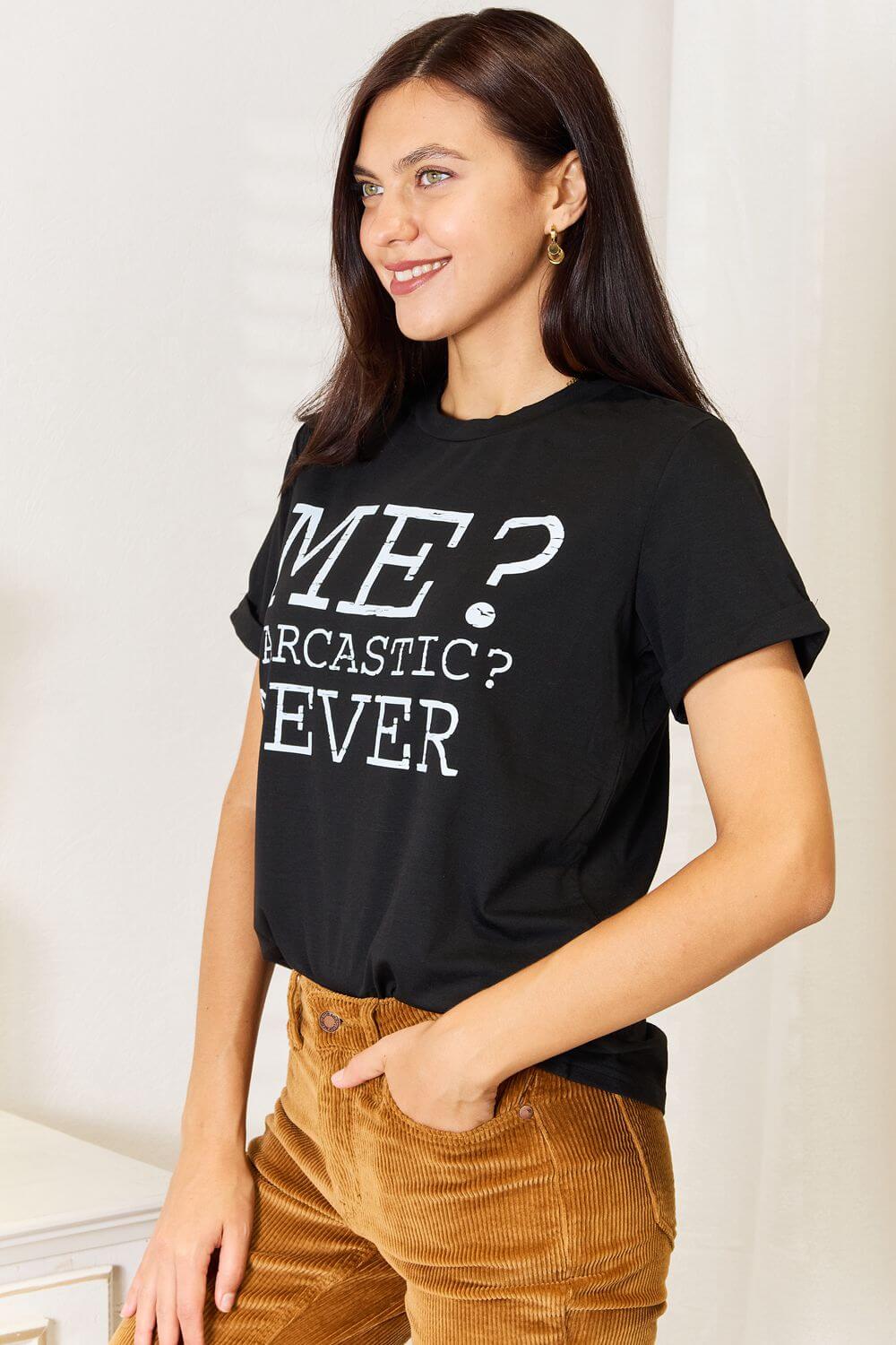 SIMPLY LOVE Letter Graphic Round Neck T-Shirt at Bella Road