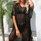 DOUBLE TAKE Openwork Lace Up Side Knit Cover Up at Bella Road